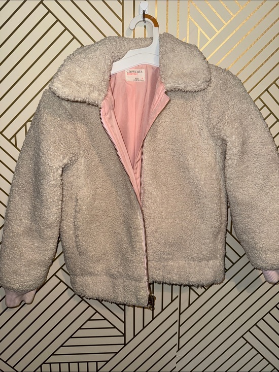 Crewcuts Other - Crewcuts Cream Sherpa Puffer Jacket with Pink Lining